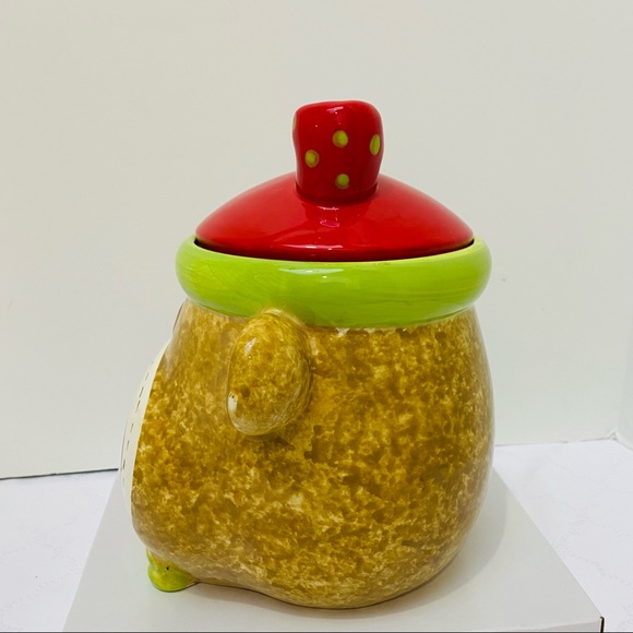 Girl Sock Monkey Ceramic Cookie Jar Real Home Earthenware Red Smiley Face. - Picture 6 of 13